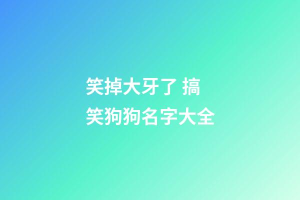 笑掉大牙了 搞笑狗狗名字大全